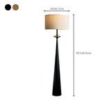 Mid-Century Modern Tapered Column Fabric Drum Floor Lamp #size