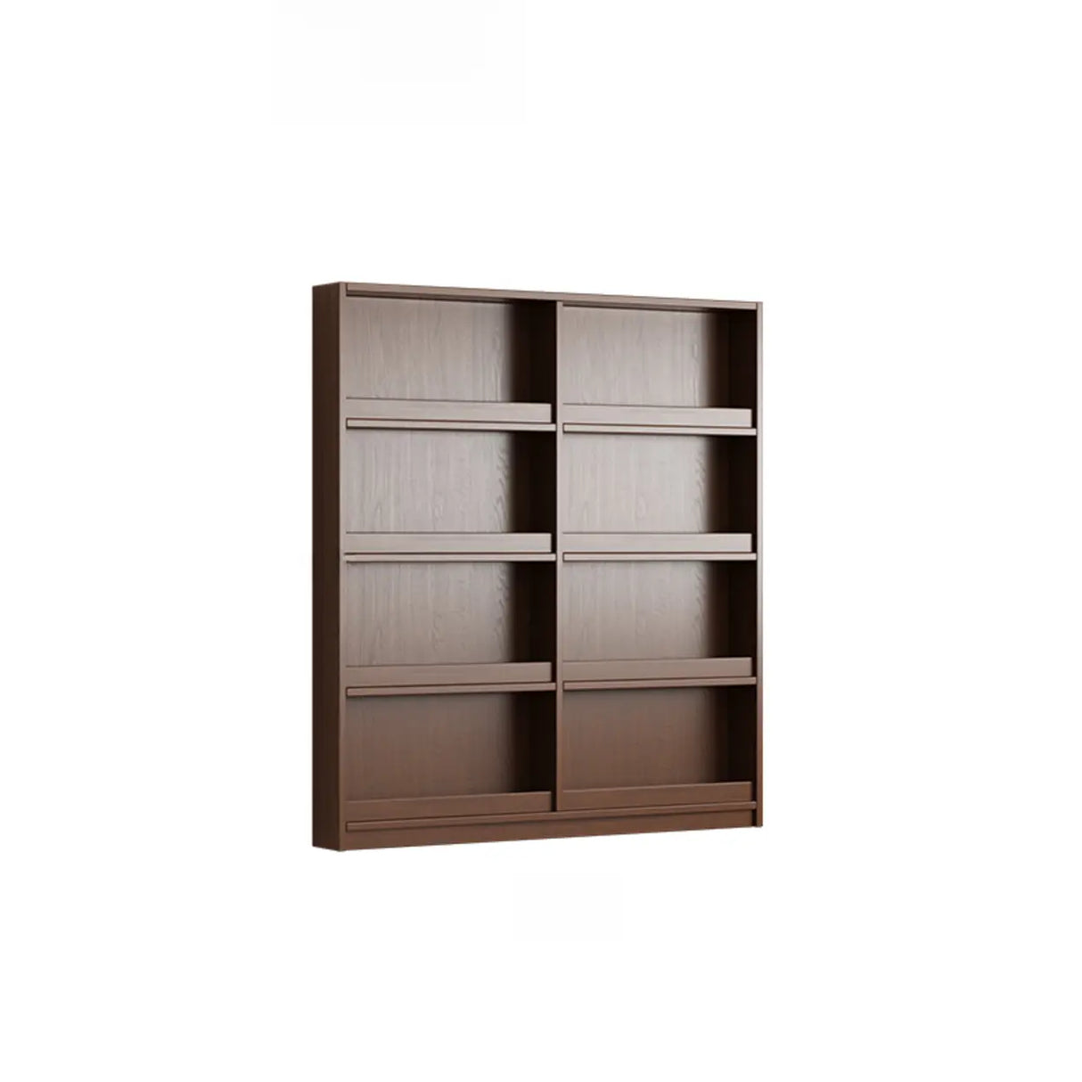 Mid-Century Modern Ultra-Slim Wood Brown Vertical Bookshelf Image - 10