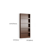 Mid-Century Modern Ultra-Slim Wood Brown Vertical Bookshelf Image - 19