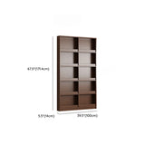 Mid-Century Modern Ultra-Slim Wood Brown Vertical Bookshelf Image - 20