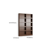 Mid-Century Modern Ultra-Slim Wood Brown Vertical Bookshelf Image - 21
