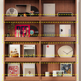 Mid-Century Modern Ultra-Slim Wood Brown Vertical Bookshelf Image - 4