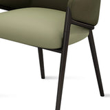 Mid-Century Modern Upholstered Curved Back Accent Dining Chair Image - 10