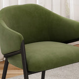Mid-Century Modern Upholstered Curved Back Accent Dining Chair Image - 17
