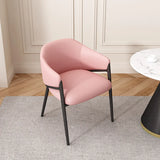 Mid-Century Modern Upholstered Curved Back Accent Dining Chair Image - 18