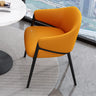 Mid-Century Modern Upholstered Curved Back Accent Dining Chair Image - 19