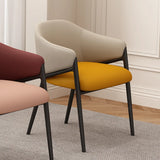 Mid-Century Modern Upholstered Curved Back Accent Dining Chair Image - 21