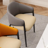 Mid-Century Modern Upholstered Curved Back Accent Dining Chair Image - 23