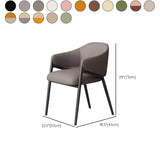 Mid-Century Modern Upholstered Curved Back Accent Dining Chair #size