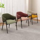 Mid-Century Modern Upholstered Curved Back Accent Dining Chair Image - 6