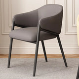 Mid-Century Modern Upholstered Curved Back Accent Dining Chair Image - 7