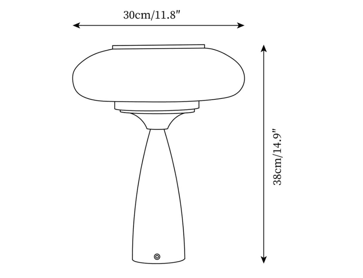 Mid-Century Modern USB Mushroom Amber Wood Table Lamp 