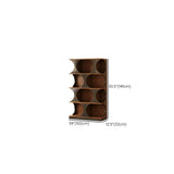 Mid-Century Modern Vertical Geometric Brown Wood Bookshelf Image - 14