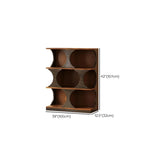 Mid-Century Modern Vertical Geometric Brown Wood Bookshelf Image - 18