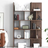 Mid-Century Modern Vertical Open Back Wood Bookshelf Image - 1