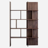 Mid-Century Modern Vertical Open Back Wood Bookshelf Image - 2