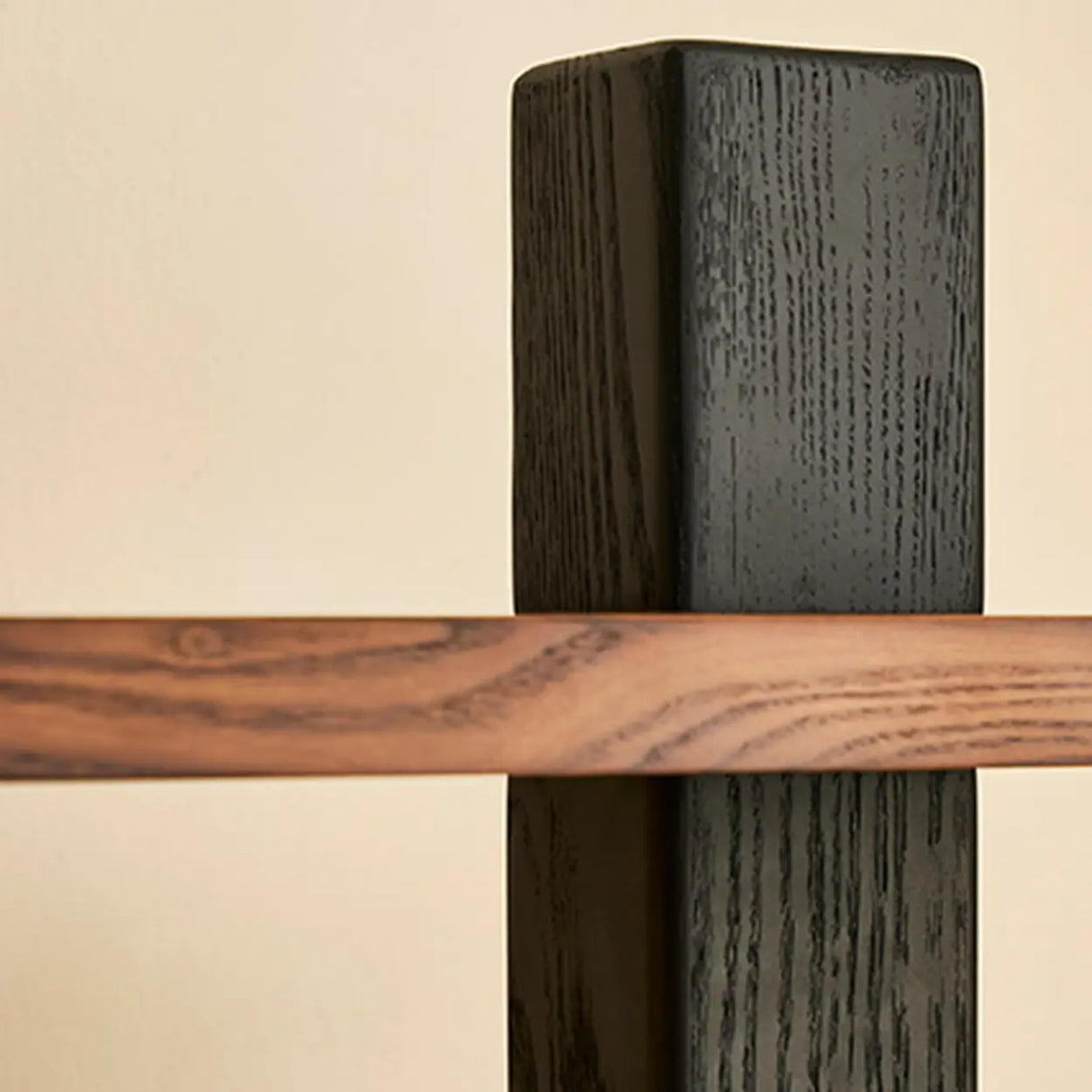 Mid-Century Modern Vertical Wood Tiered Open Back Bookshelf Image - 4