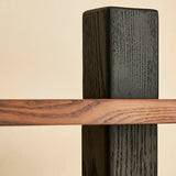 Mid-Century Modern Vertical Wood Tiered Open Back Bookshelf Image - 4