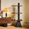 Mid-Century Modern Vertical Wood Tiered Open Back Bookshelf Image - 5