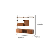 Mid-Century Modern Wall-Mounted Vertical Bookshelf Cabinet Image - 11