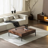 Mid-Century Modern Walnut Solid Wood Coffee Table Image - 1