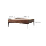 Mid-Century Modern Walnut Solid Wood Coffee Table #size