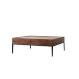 Mid-Century Modern Walnut Solid Wood Coffee Table Image - 3