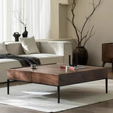 Mid-Century Modern Walnut Solid Wood Coffee Table Image - 4