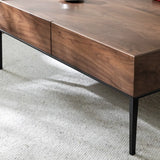 Mid-Century Modern Walnut Solid Wood Coffee Table Image - 8