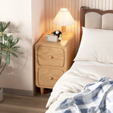 Mid-Century Modern Walnut Wood Nightstand with Drawer & Shelf Image - 7