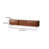 Mid-Century Modern Walnut Wood TV Stand with Storage Cabinet Image - 8