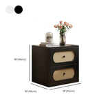Mid-Century Modern White Wood Nightstand with Drawers Image - 14