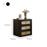 Mid-Century Modern White Wood Nightstand with Drawers Image - 16