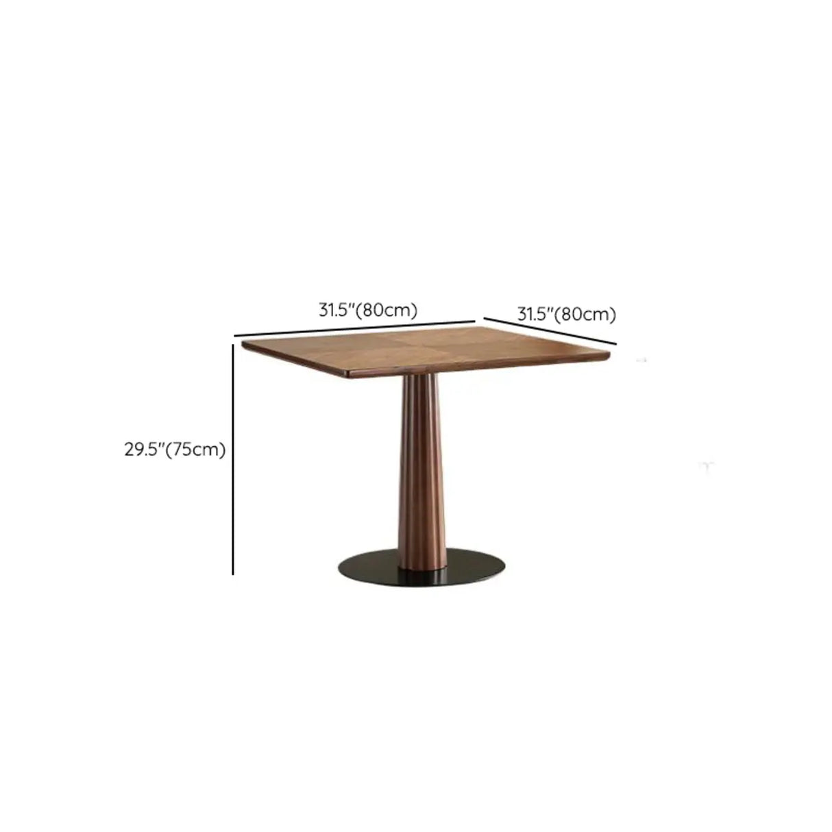 Mid-Century Modern Wood Brown Square Small Dining Table Image - 12