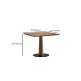 Mid-Century Modern Wood Brown Square Small Dining Table Image - 12