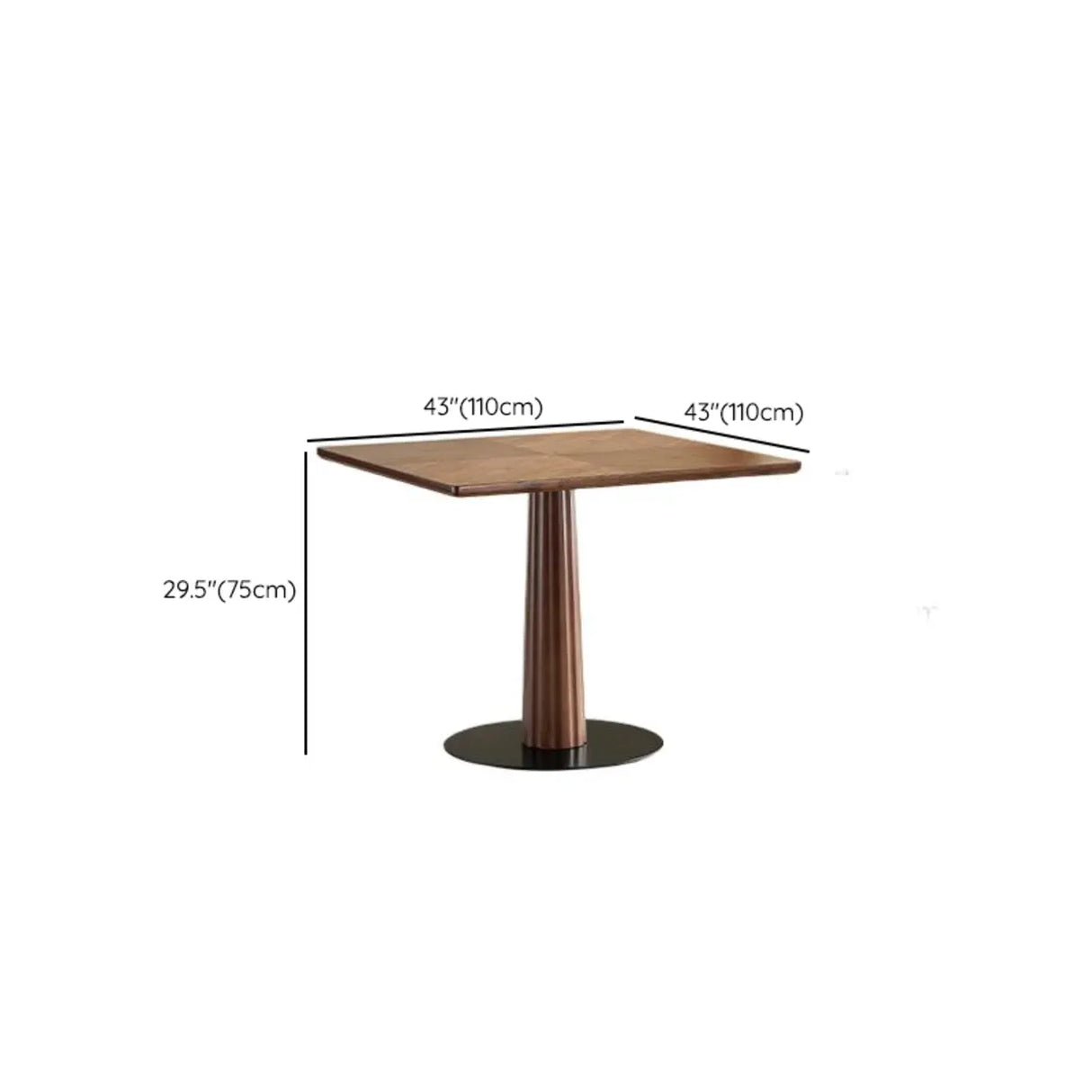 Mid-Century Modern Wood Brown Square Small Dining Table Image - 15