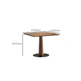 Mid-Century Modern Wood Brown Square Small Dining Table Image - 16