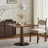 Mid-Century Modern Wood Brown Square Small Dining Table Image - 4