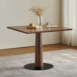 Mid-Century Modern Wood Brown Square Small Dining Table Image - 5