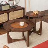 Mid-Century Modern Wood Flower Nesting Coffee Table Image - 1
