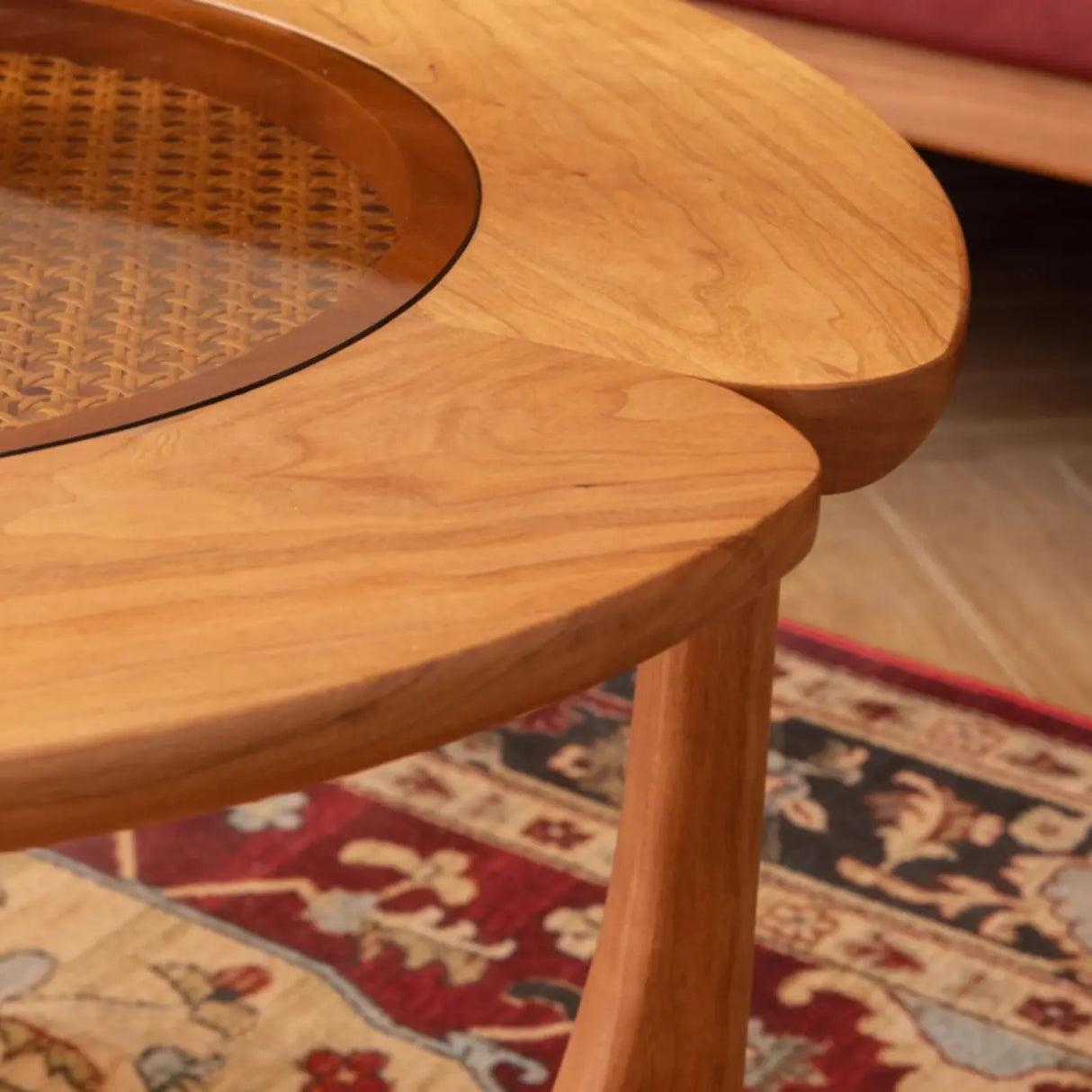 Mid-Century Modern Wood Flower Nesting Coffee Table Image - 10