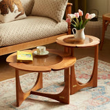 Mid-Century Modern Wood Flower Nesting Coffee Table Image - 2