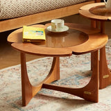 Mid-Century Modern Wood Flower Nesting Coffee Table Image - 4