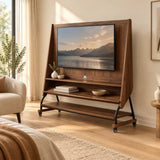 Mid-Century Modern Wood Movable Adjustable TV Mount TV Stand Image - 1
