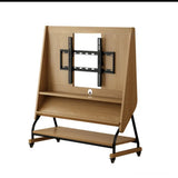 Burlywood No-drawers 26”-50” Mid-Century Modern Wood Movable Adjustable TV Mount TV Stand Image - 22