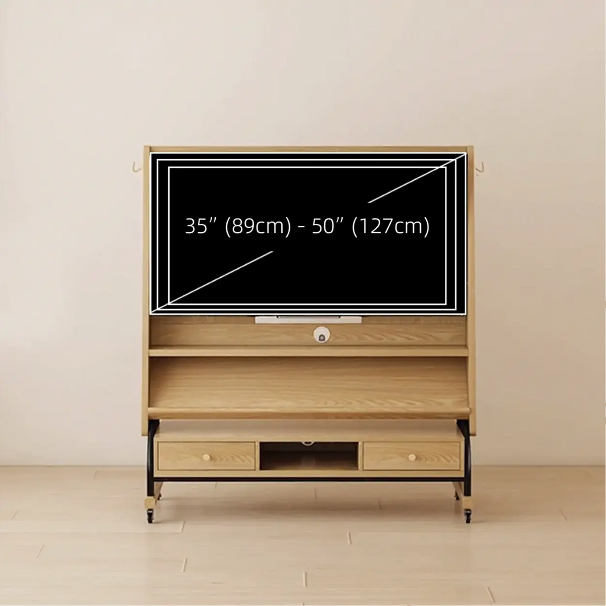 Mid-Century Modern Wood Movable Adjustable TV Mount TV Stand Image - 25