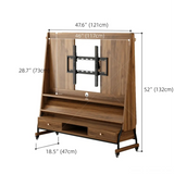 Mid-Century Modern Wood Movable Adjustable TV Mount TV Stand Image - 30