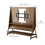 Mid-Century Modern Wood Movable Adjustable TV Mount TV Stand Image - 36