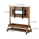 Mid-Century Modern Wood Movable Adjustable TV Mount TV Stand Image - 38