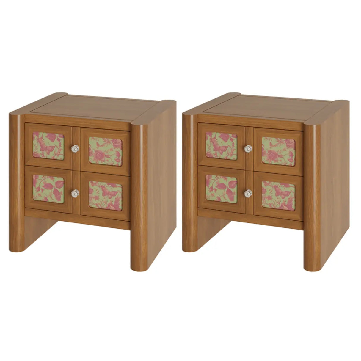 Mid-Century Modern Wood Nightstand with Drawer Storage Image - 2